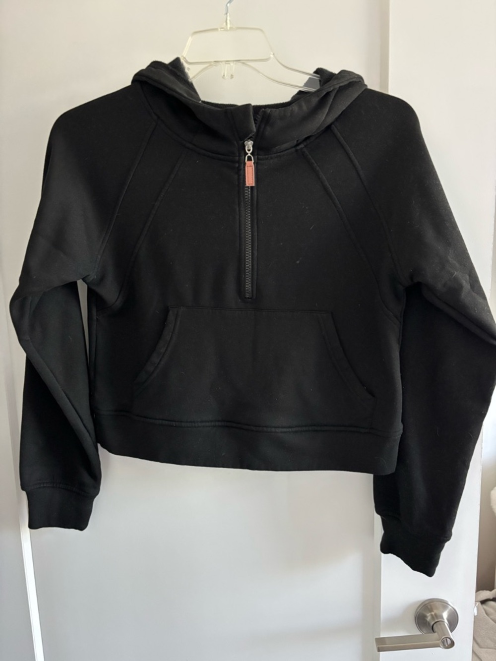 Black Half-Zip Hooded Women's Sweater